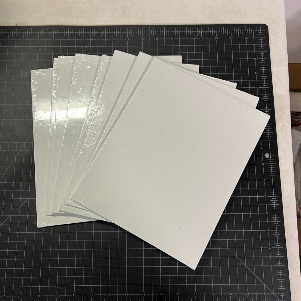 Set of 8 White Canvas Panels